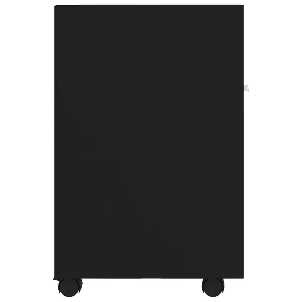 Fekete forgácslap kerekes kisszekrény 33 x 38 x 60 cm 