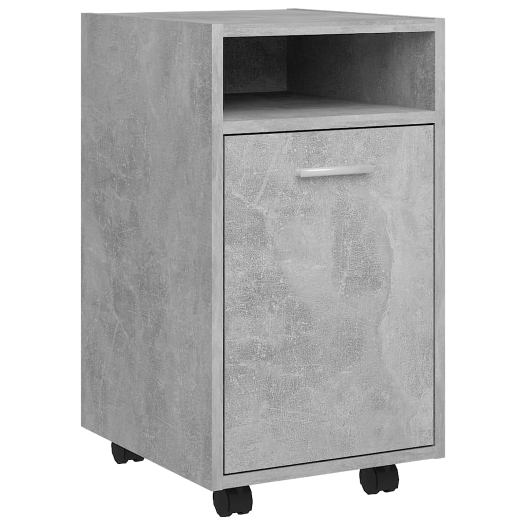 

vidaXL Side Cabinet with Wheels Concrete Gray 13"x15"x23.6" Engineered Wood
