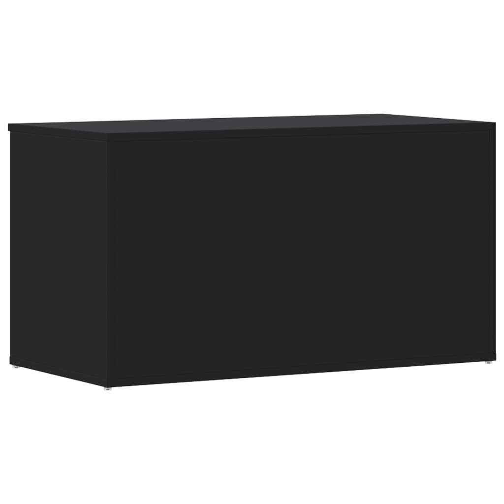 Úložná truhla černá 84 x 42 x 46 cm kompozitní dřevo