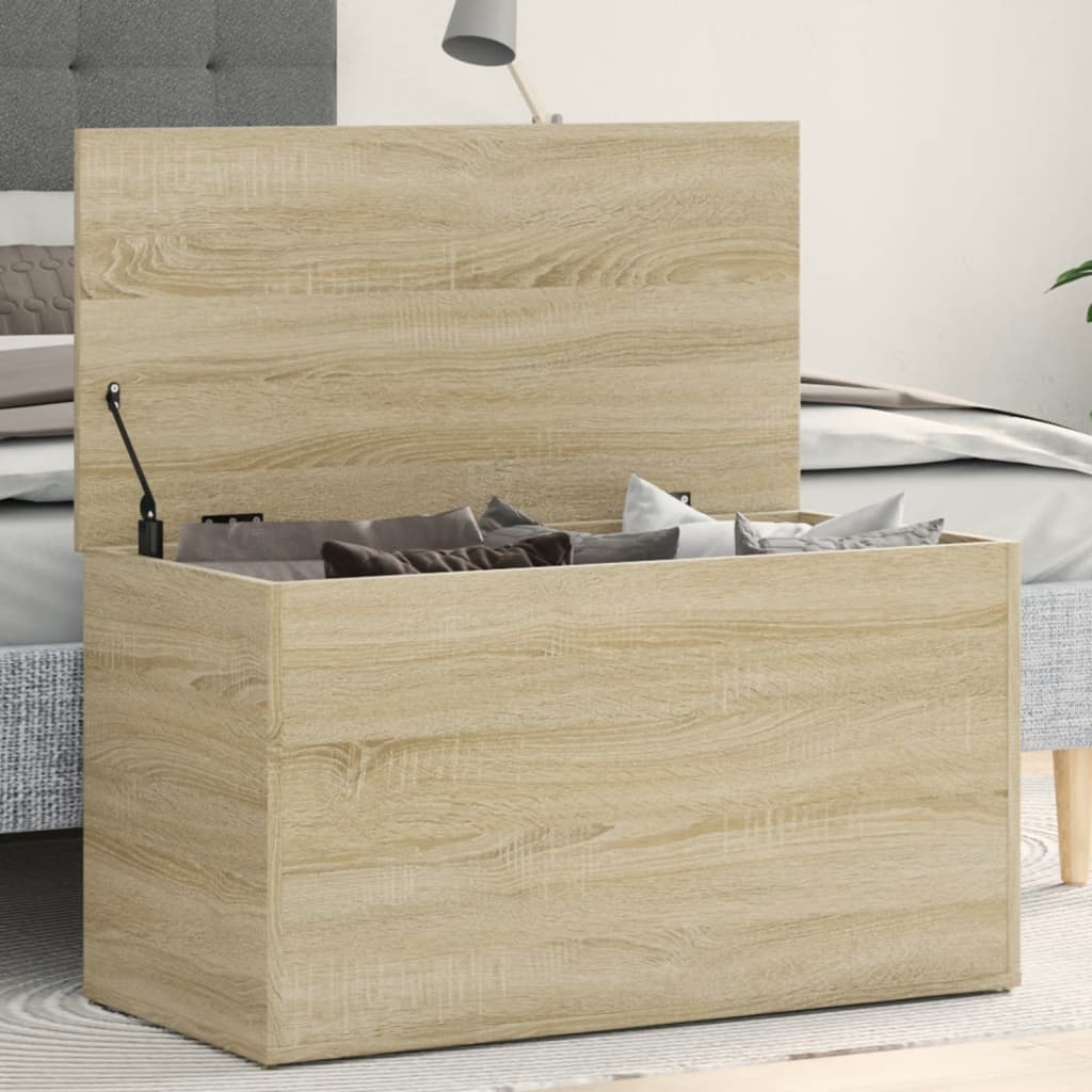 vidaXL Skrzynia, d�b sonoma, 84x42x46 cm, materia� drewnopochodny