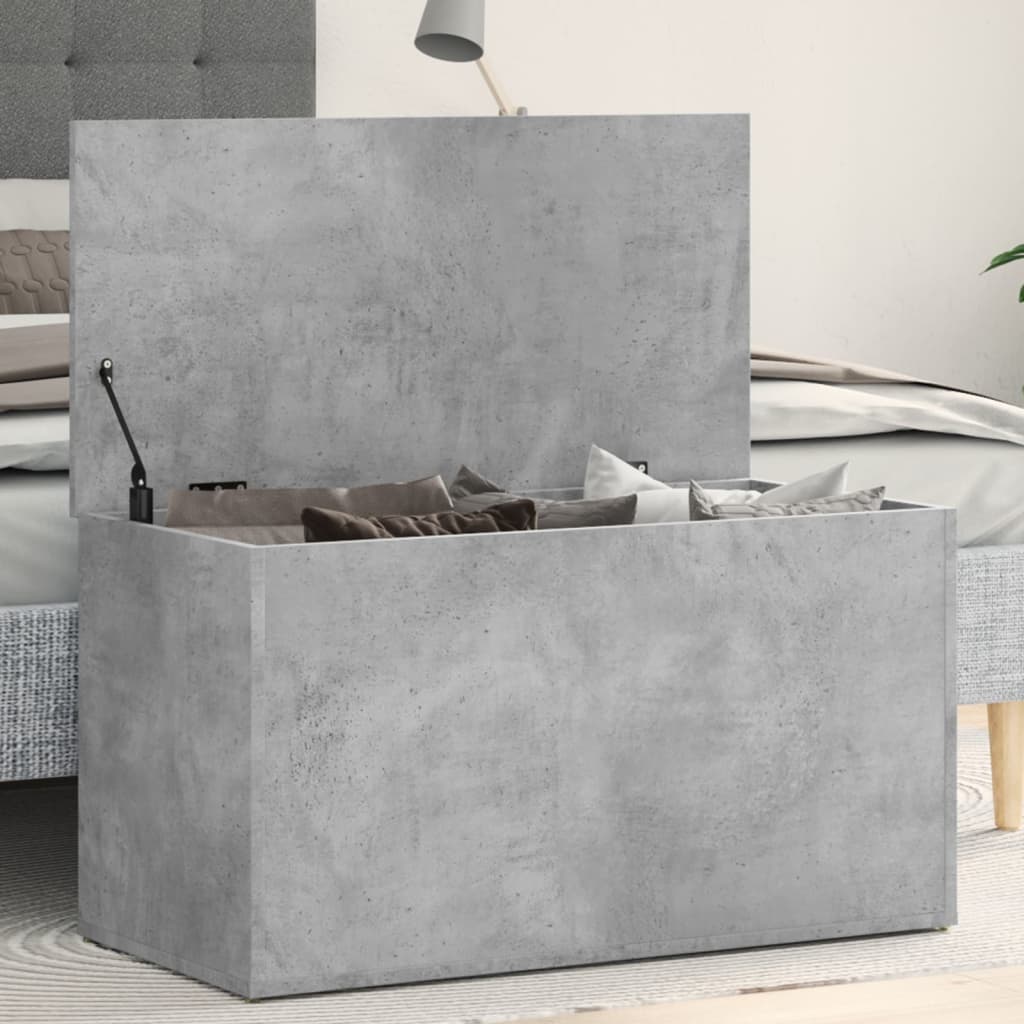 vidaXL Skrzynia, szaro�� betonu, 84x42x46 cm, materia� drewnopochodny