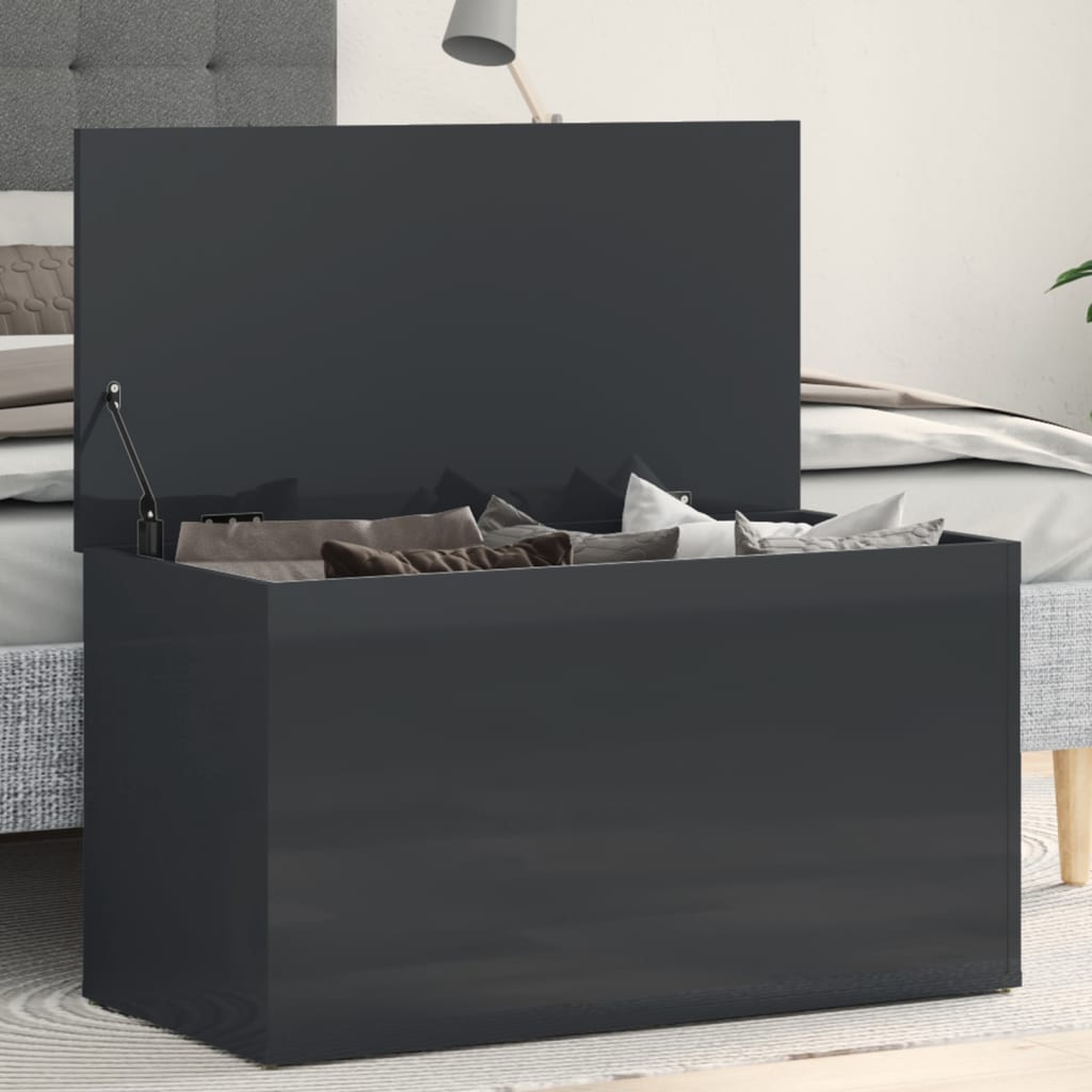 vidaXL Cufăr de depozitare, gri extralucios, 84x42x46 cm PAL vidaXL