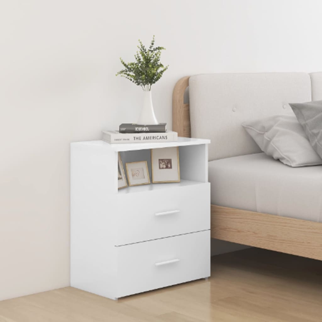 Bed Cabinets 2 Piece White 50x32x60 cm