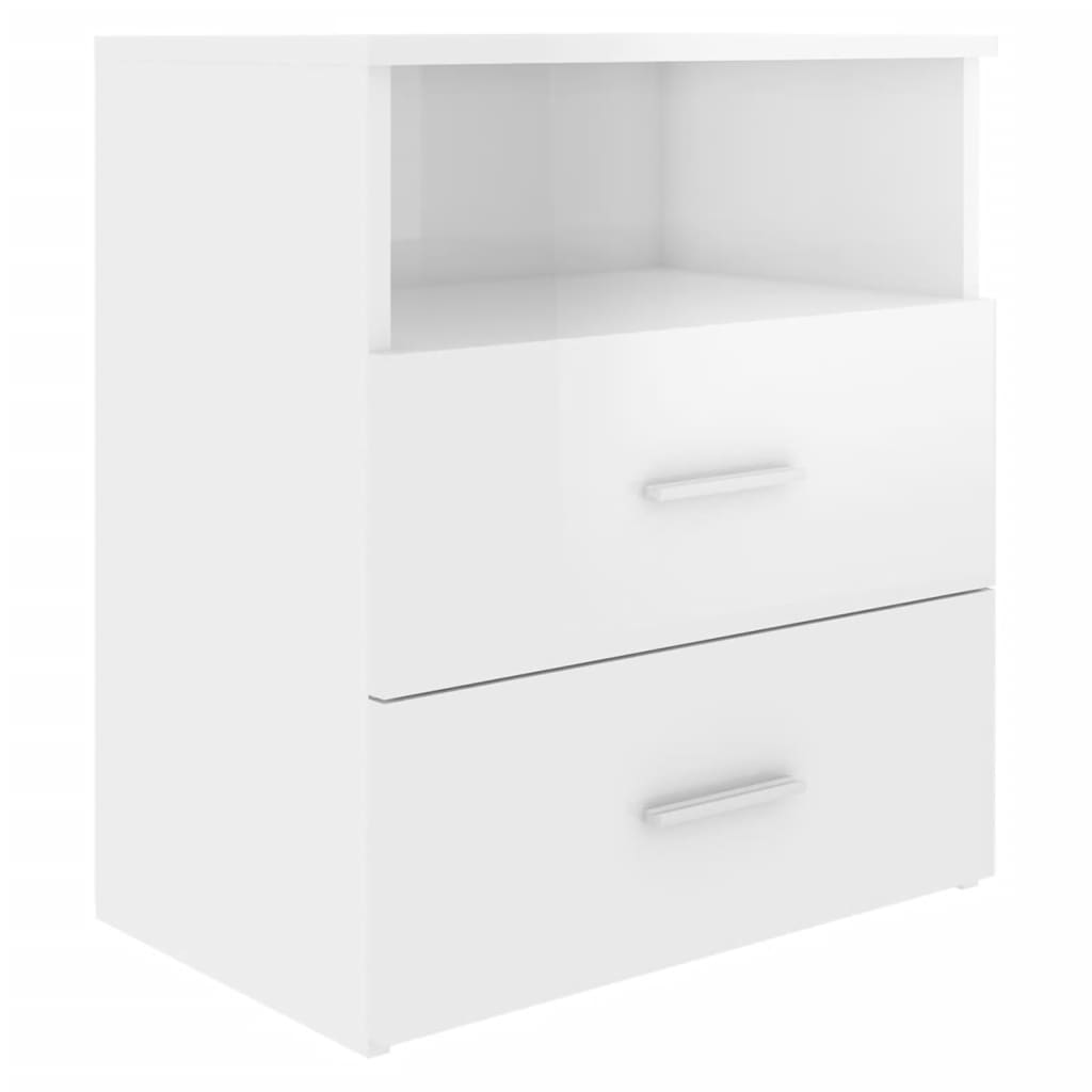 

vidaXL Bed Cabinet High Gloss White 19.7"x12.6"x23.6"