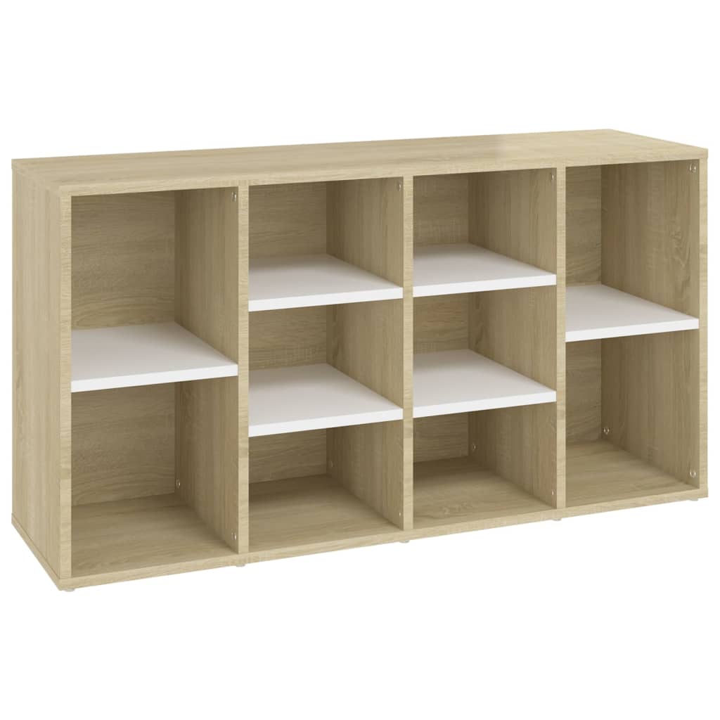 

vidaXL Shoe Bench White and Sonoma Oak 40.6"x11.8"x21.5" Engineered Wood