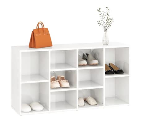 vidaXL Batų suoliukas, baltos spalvos, 103x30x54,5cm, apdirbta mediena