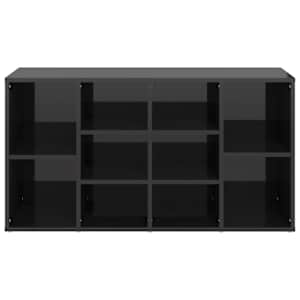 Lavice s botníkem černá vysoký lesk 103x30x55 cm dřevotříska - obrázek 5