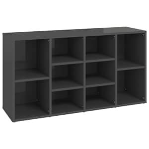 Lavice s botníkem šedá vysoký lesk 103x30x55 cm dřevotříska - obrázek 2