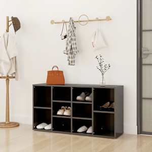 Lavice s botníkem šedá vysoký lesk 103x30x55 cm dřevotříska - obrázek 1