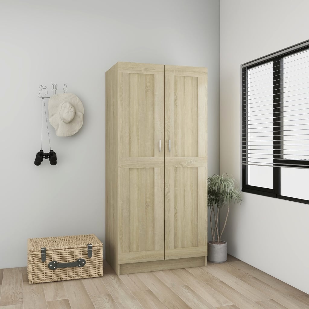 

vidaXL Kledingkast 82,5x51,5x180 cm spaanplaat sonoma eikenkleurig