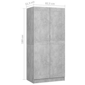 Šatní skříň betonově šedá 82,5 x 51,5 x 180 cm kompozitní dřevo - obrázek 8