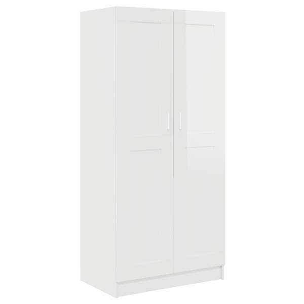 vidaXL garderoob, k&otilde;rgl&auml;ikega valge, 82,5x51,5x180 cm, tehispuit