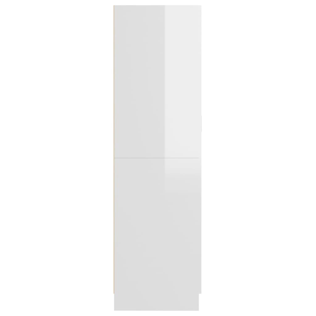 Kleiderschrank Hochglanz-Weiß 82,5×51,5×180 cm Spanplatte