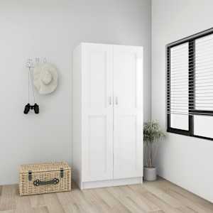 vidaXL Ντουλάπα Γυαλιστερό Λευκό 85,2 x 51,5 x 180 εκ. από Επεξ. Ξύλο
