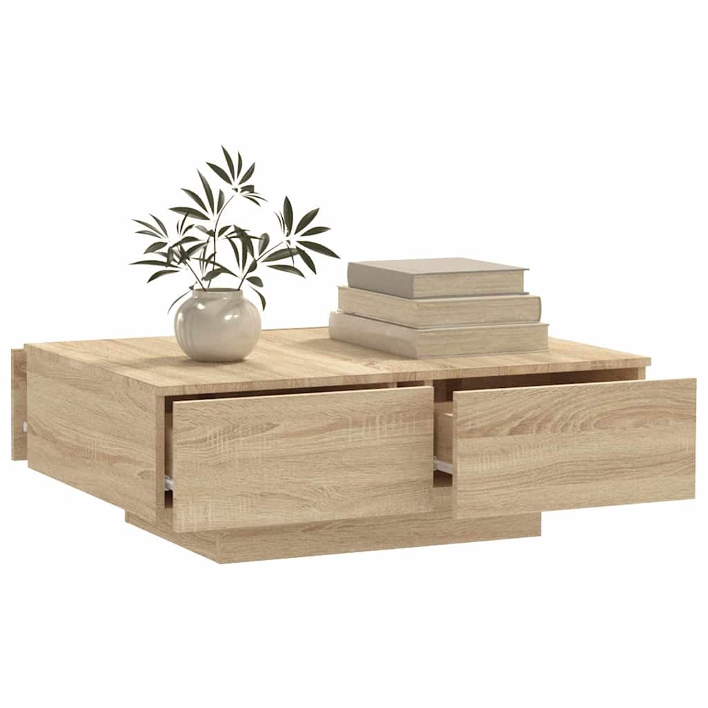 vidaXL sonoma tölgy színű szerelt fa dohányzóasztal 90 x 60 x 31 cm