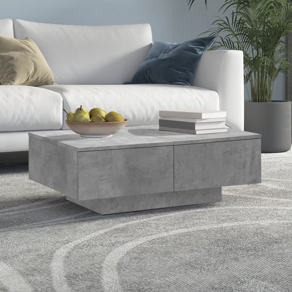 Unico Design Tavolino da Salotto Grigio 90x60x31 cm in Truciolato