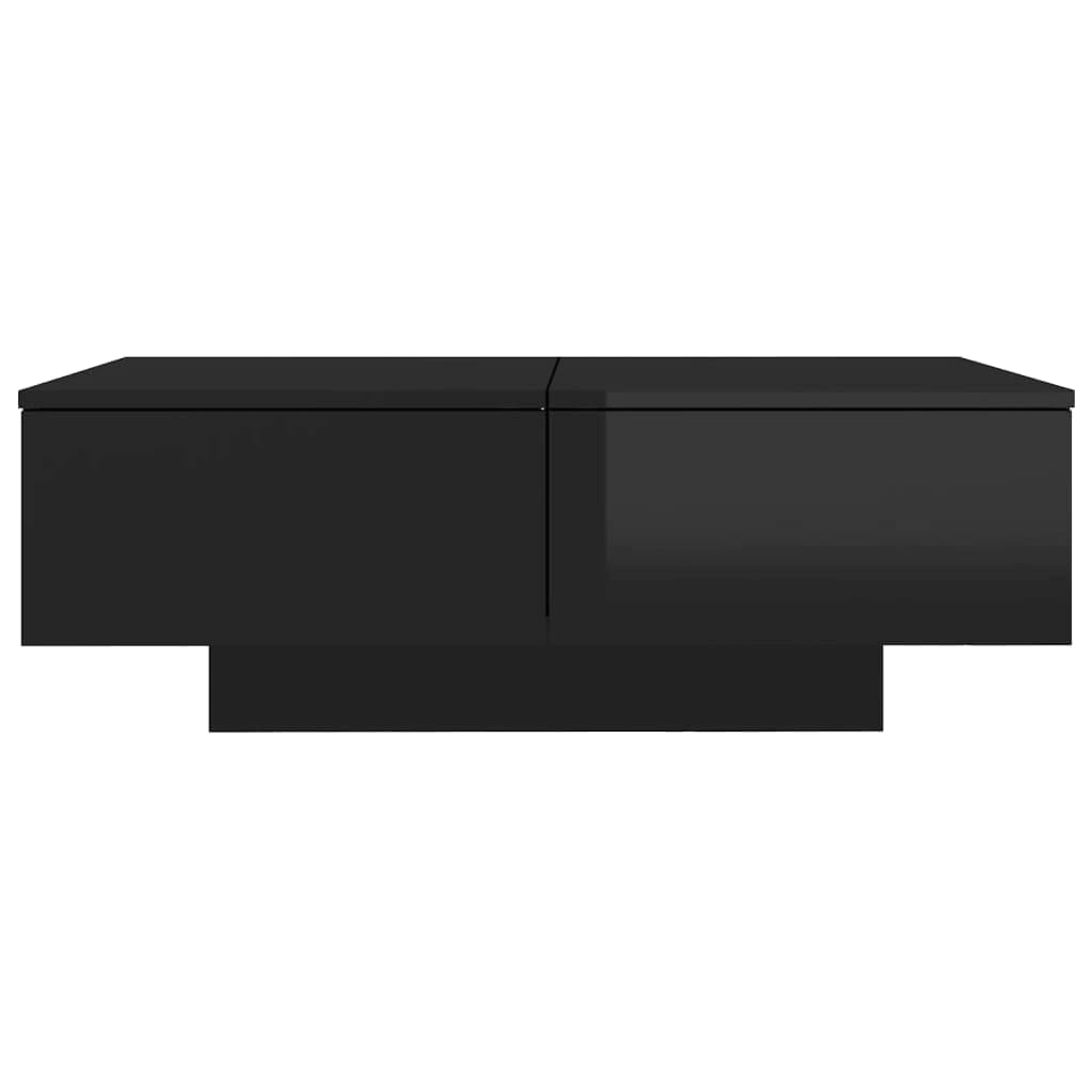 vidaXL kafijas galdiņš, spīdīgi melns, 90x60x31 cm, skaidu plāksne