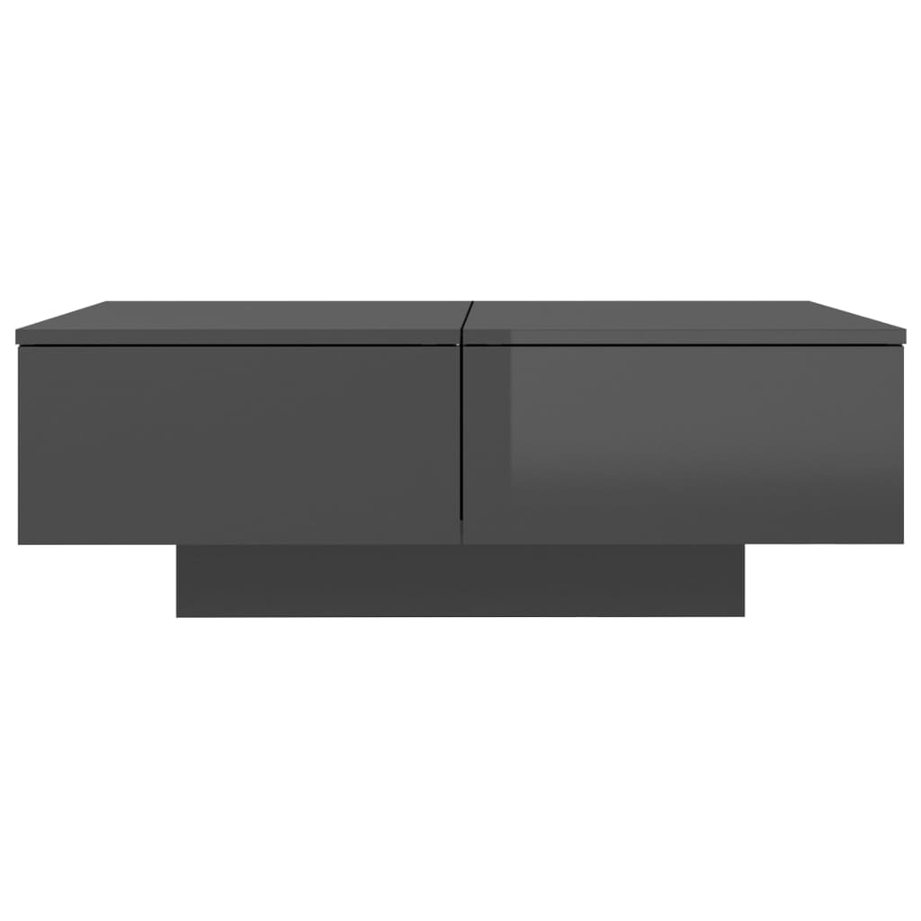 

vidaXL Salontafel 90x60x31 cm spaanplaat hoogglans grijs
