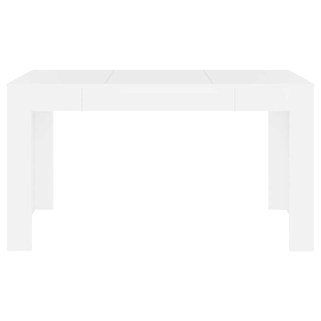 vidaXL Eettafel 140x74,5x76 cm bewerkt hout wit, foto 2