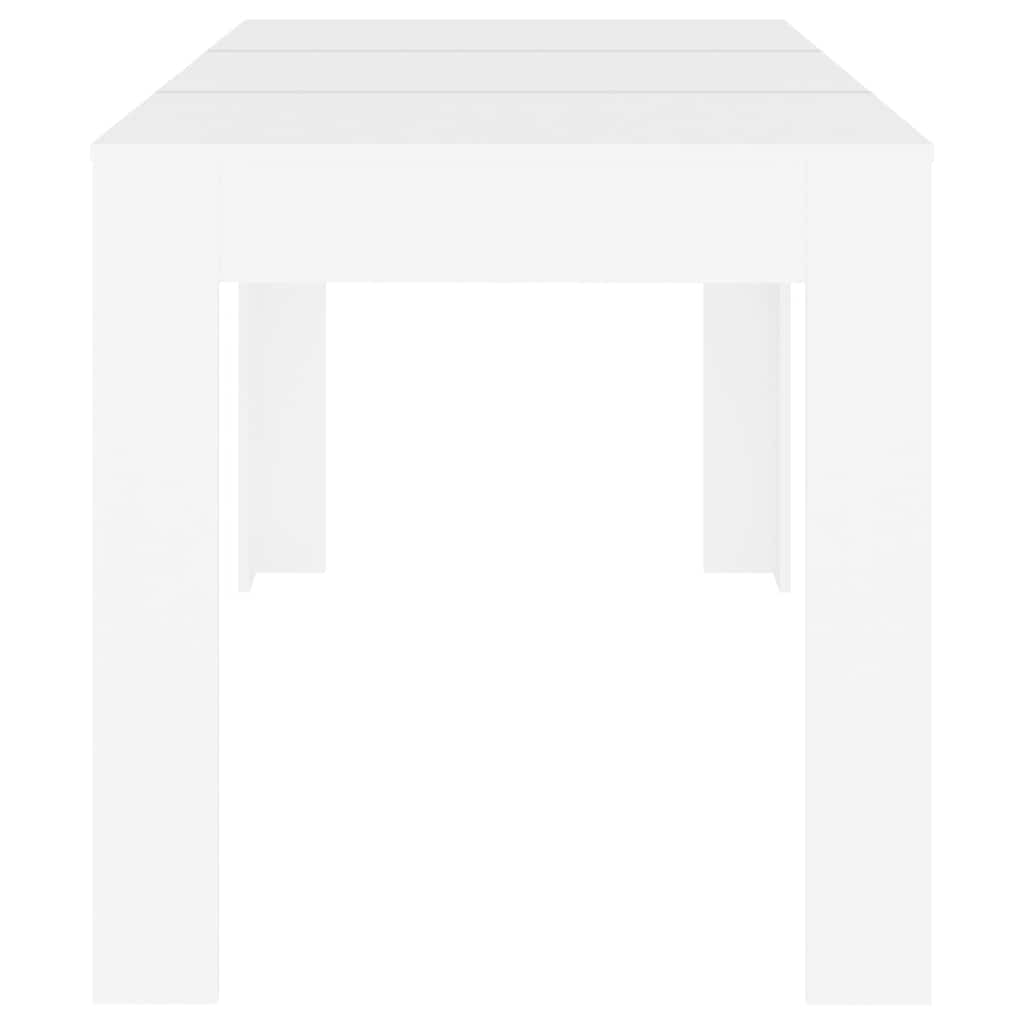 vidaXL Eettafel 140x74,5x76 cm bewerkt hout wit, foto 4