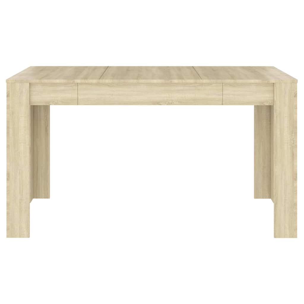 vidaXL Eettafel 140x74,5x76 cm spaanplaat sonoma eikenkleurig, foto 2