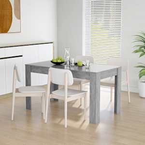 Jedilna miza betonsko siva 140x74,5x76 cm iverna plošča