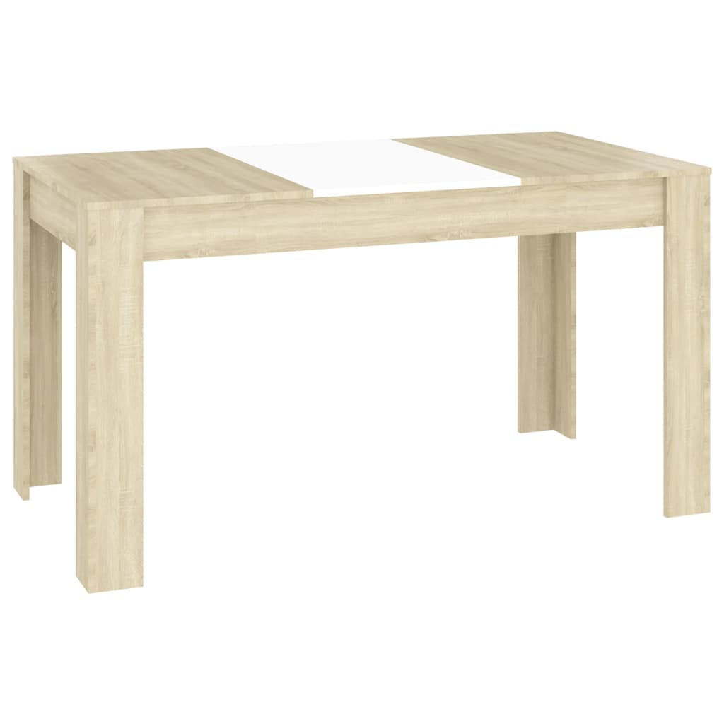 

vidaXL Dining Table White and Sonoma Oak 55.1"x29.3"x29.9" Engineered Wood
