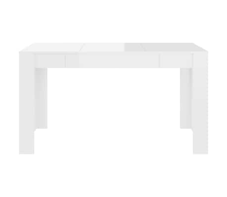 vidaXL Table à manger blanc brillant 140x74,5x76 cm bois d'ingénierie