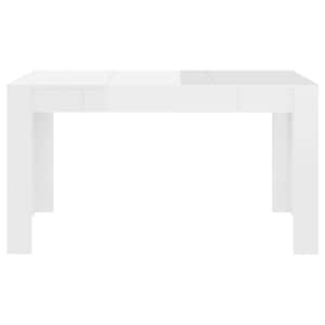 vidaXL Table à manger blanc brillant 140x74,5x76 cm bois d'ingénierie