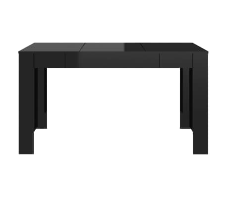 vidaXL Dining Table High Gloss Black 140x74.5x76 cm Engineered Wood