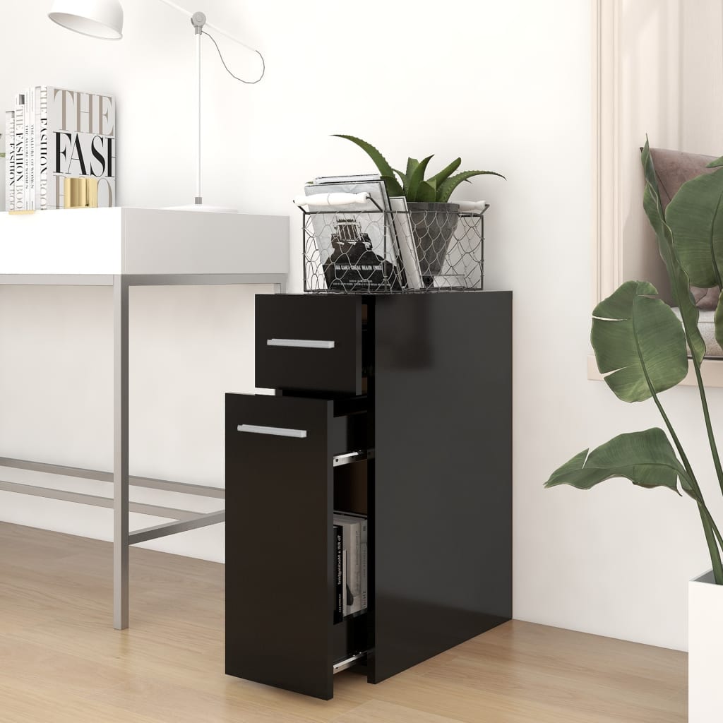 

vidaXL Apothekerskast 20x45,5x60 cm spaanplaat zwart
