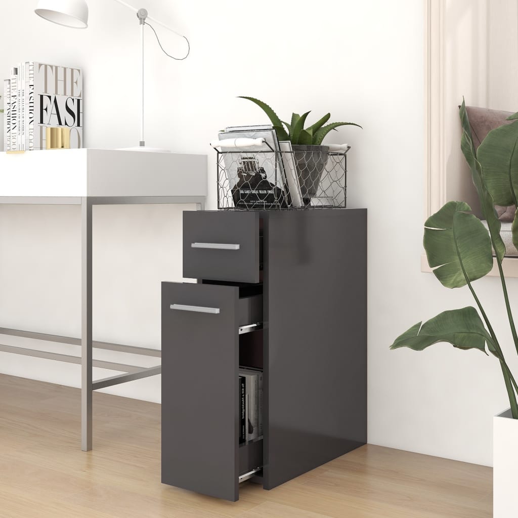 

vidaXL Apothekerskast 20x45,5x60 cm spaanplaat grijs