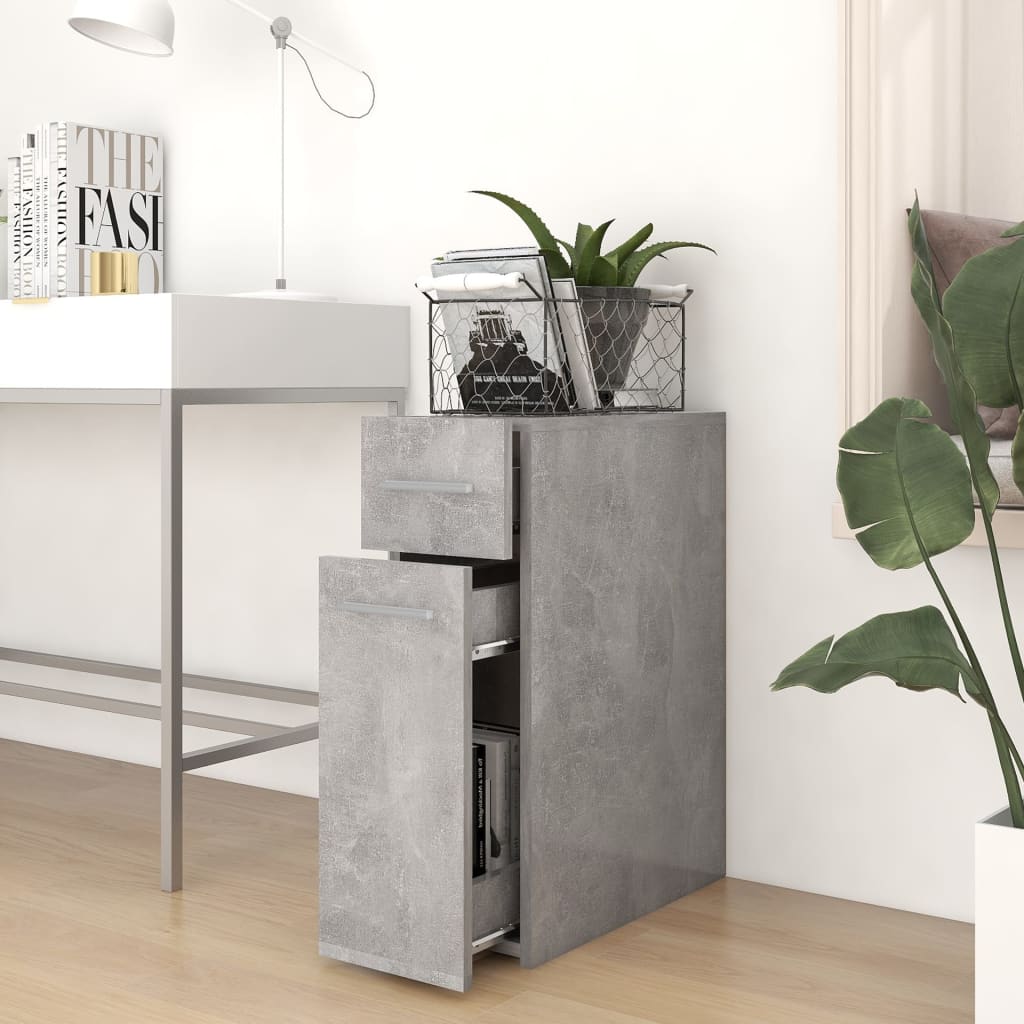 

vidaXL Apothekerskast 20x45,5x60 cm spaanplaat betongrijs