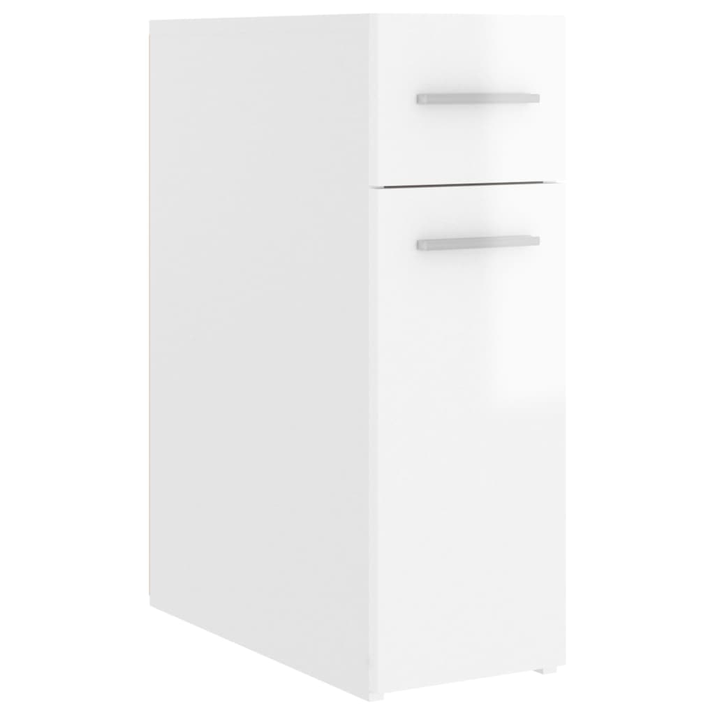 vidaXL Apothekerskast 20x45,5x60 cm spaanplaat hoogglans wit