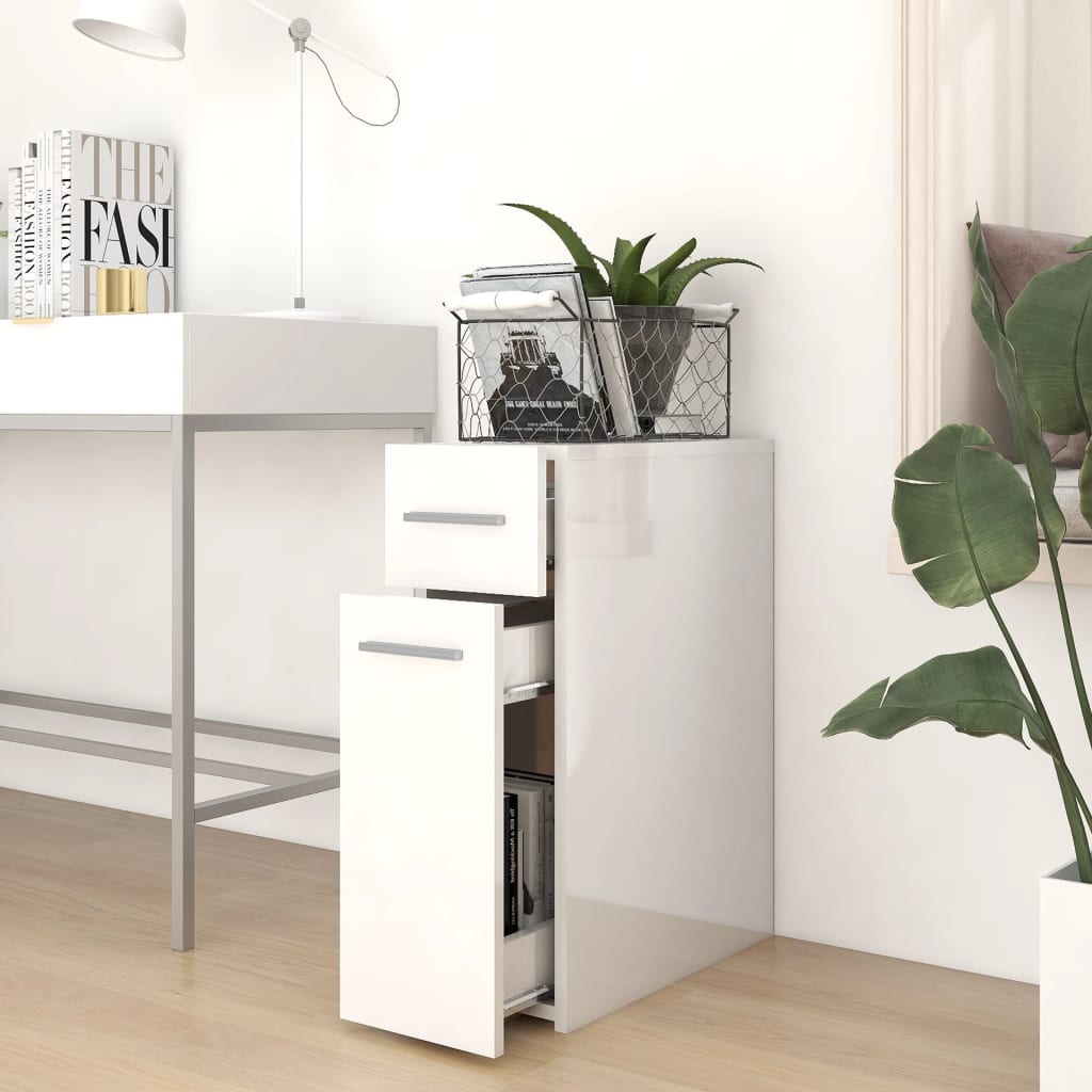 

vidaXL Apothekerskast 20x45,5x60 cm spaanplaat hoogglans wit