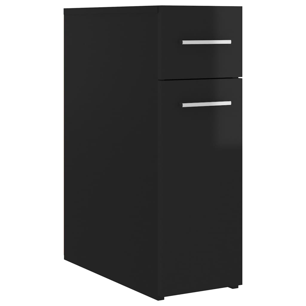 vidaXL Apothekerskast 20x45,5x60 cm spaanplaat hoogglans zwart