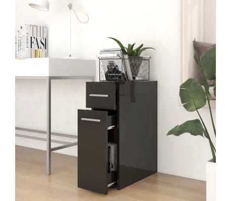 vidaXL Apothecary Cabinet High gloss black Engineered Wood