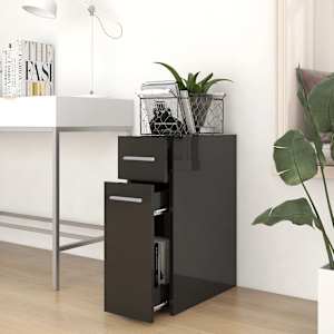 vidaXL Apothecary Cabinet High gloss black Engineered Wood