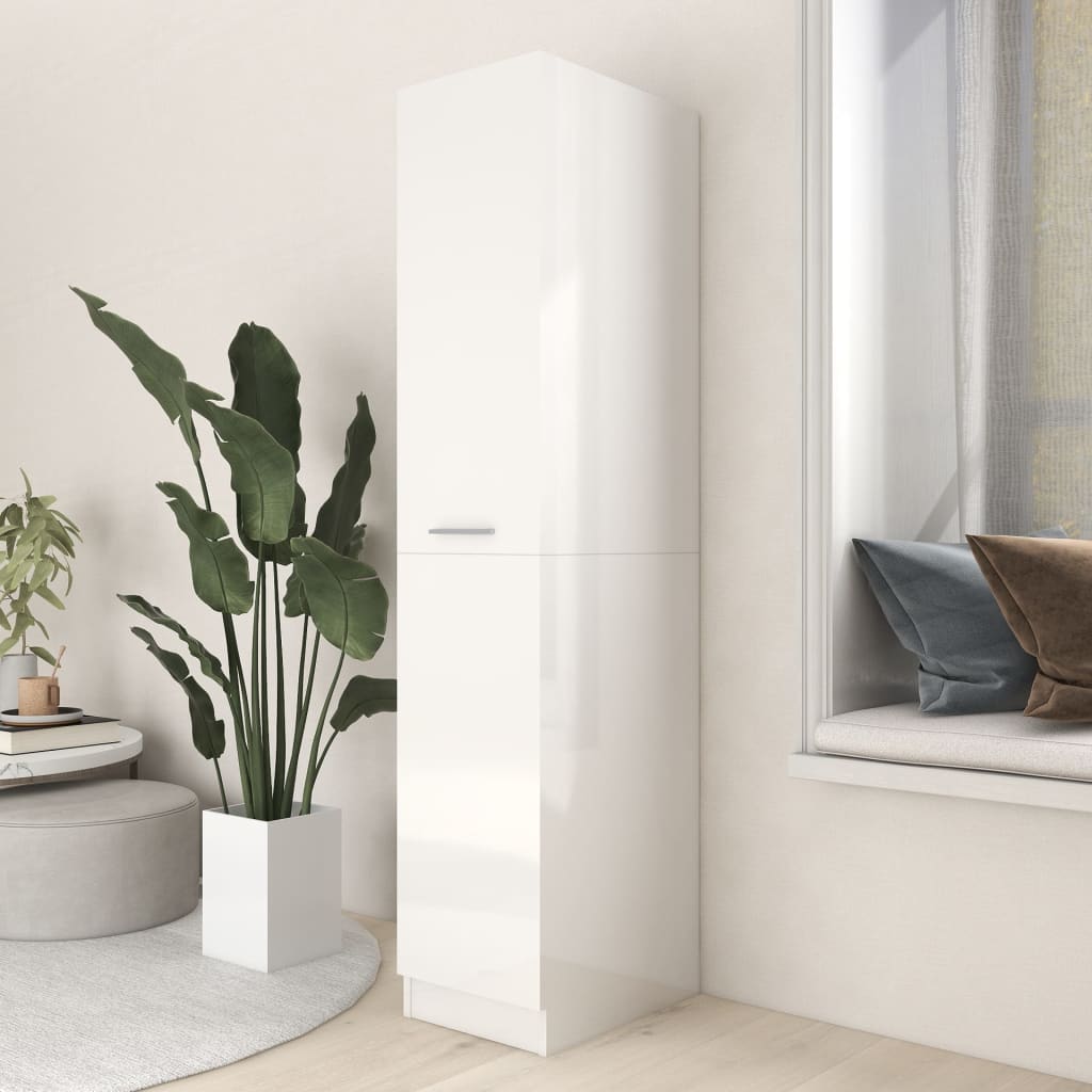 

vidaXL Apothekerskast 30x42,5x150 cm spaanplaat hoogglans wit