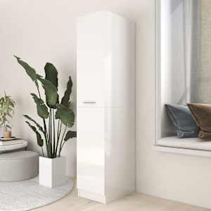 vidaXL Apotekskap høyglans hvit 30x42,5x150 cm konstruert tre