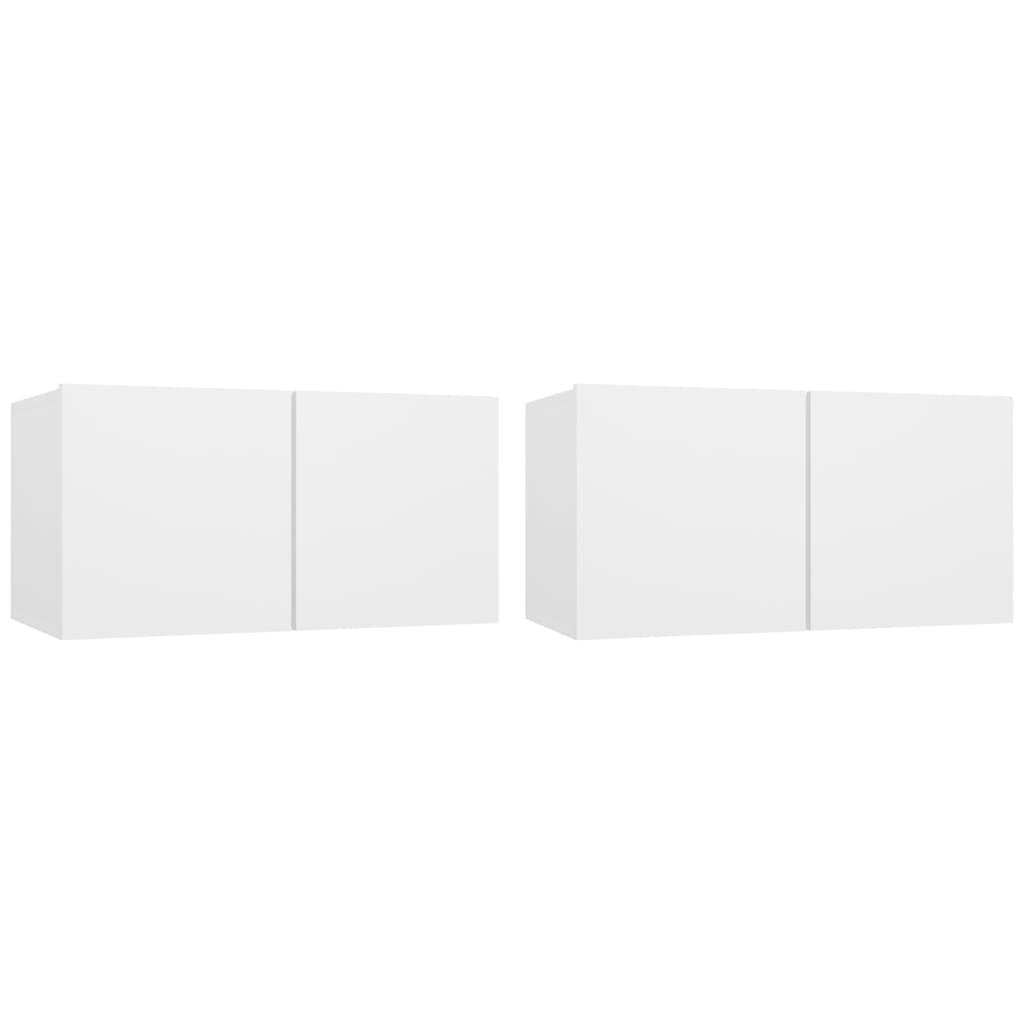 vidaXL Závěsné TV skříňky 2 ks bílé 60x30x30 cm