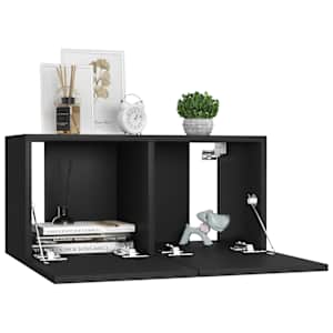 Závěsné TV skříňky 2 ks černé 60x30x30 cm - obrázek 3