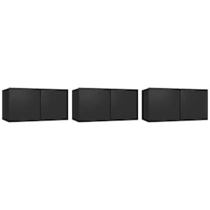 Závěsné TV skříňky 3 ks černé 60x30x30 cm - obrázek 2
