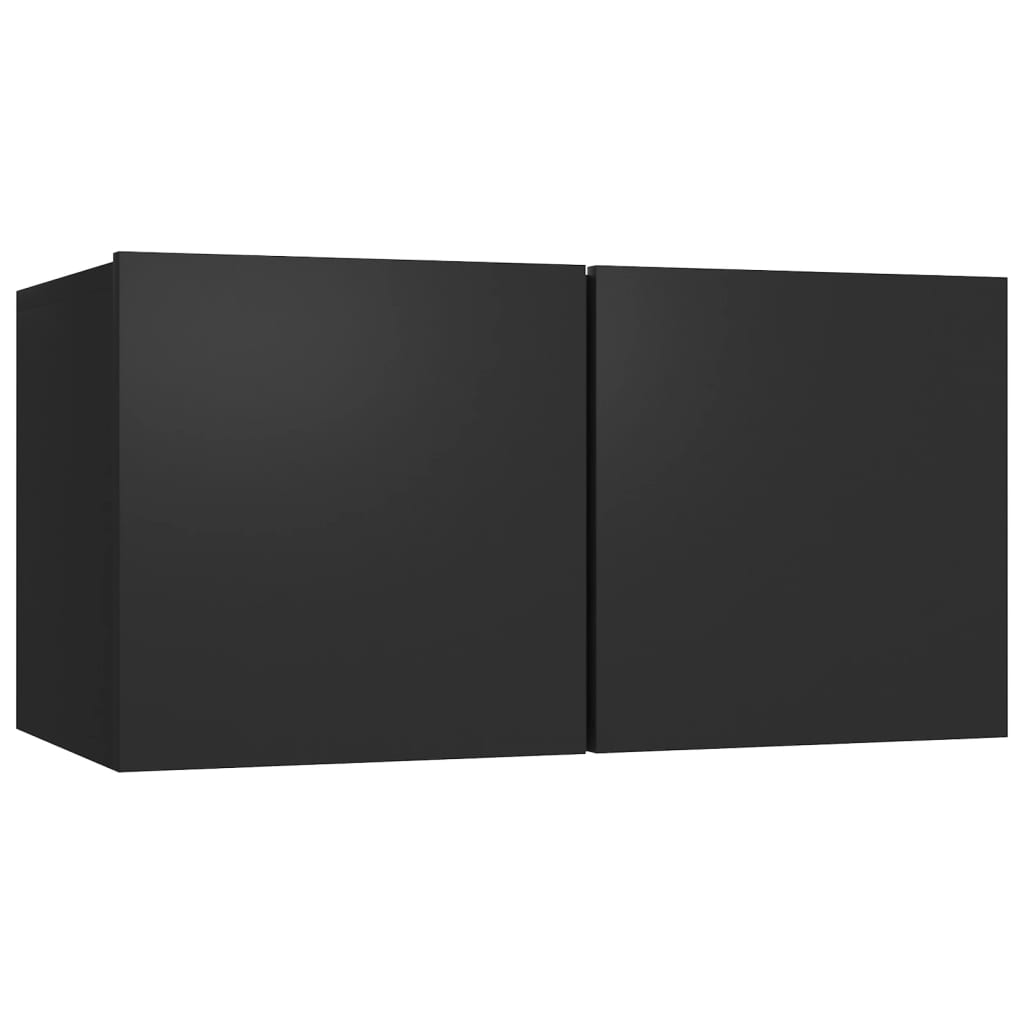  Závesné TV skrinky 3 ks čierne 60x30x30 cm