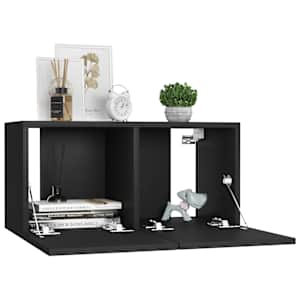 Závěsné TV skříňky 3 ks černé 60x30x30 cm - obrázek 3