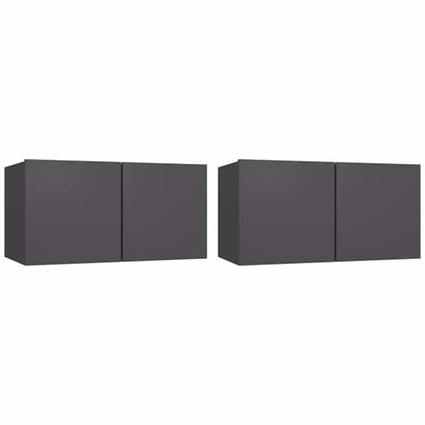 vidaXL seina telerikapid, 2 tk, hall, 60 x 30 x 30 cm