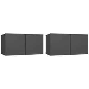 Závěsné TV skříňky 2 ks šedé 60x30x30 cm - obrázek 2