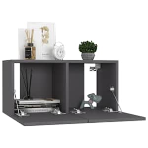 Závěsné TV skříňky 2 ks šedé 60x30x30 cm - obrázek 3