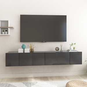 Závěsné TV skříňky 3 ks šedé 60x30x30 cm - obrázek 1