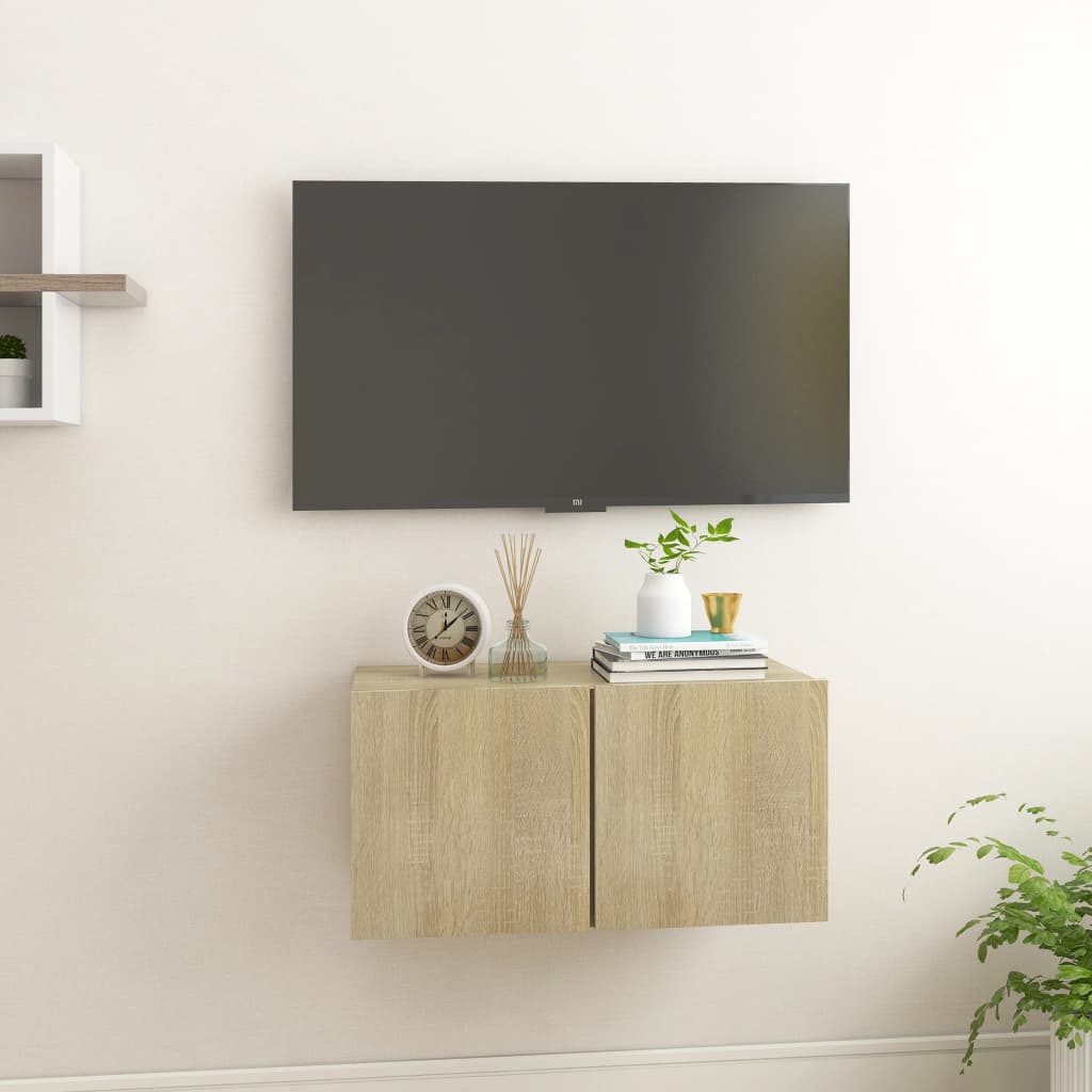 vidaXL Szafki wiszce pod TV, db sonoma, 60x30x30 cm